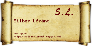Silber Lóránt névjegykártya